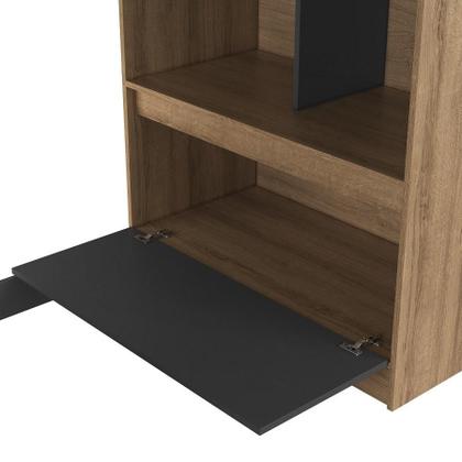 Imagem de Cama Alta Multifuncional Com Nichos E Escrivaninha Marrom