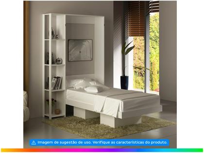 Imagem de Cama Articulada Completa para Colchão de Solteiro 88x188cm 4 Prateleiras Branca