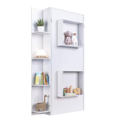 Imagem de Cama Articulada Solteiro Vertical com 4 Prateleiras e 2 Nichos CV1085 80cm Branco - Art In Móveis