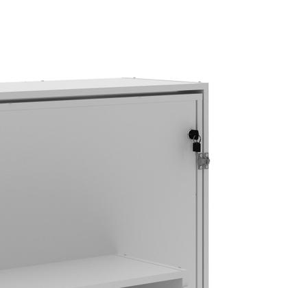 Imagem de Cama Articulada Vertical Casal de Parede com 2 Nichos MDP Branco Até 240kg Tecnomobili