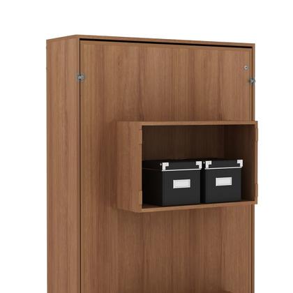 Imagem de Cama Articulada Vertical Solteiro de Parede com 2 Nichos MDP em 2 Amêndoa Até 110kg Tecnomobili