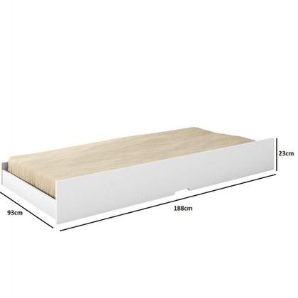 Imagem de Cama Auxiliar Ravena Solteiro Conquista Branco Brilho