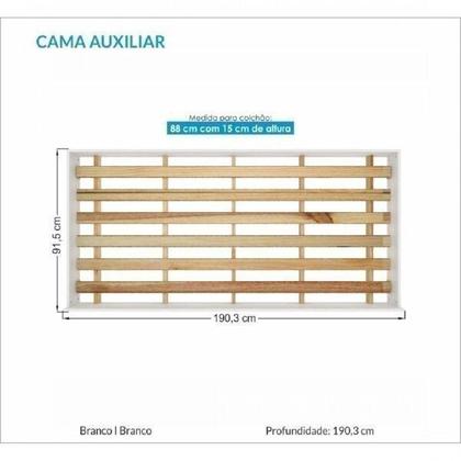Imagem de Cama Auxiliar Solteiro Branco