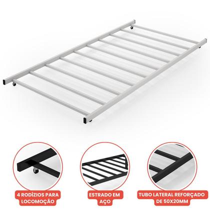Imagem de Cama Auxiliar Solteiro Em Aço Industrial Com Rodizios Bruna