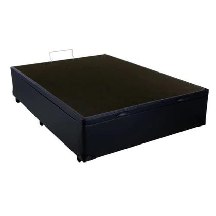 Imagem de Cama Base Box Baú Casal Super Confort Sintético Preto + Colchão Casal Super Confort D33  28x138x188