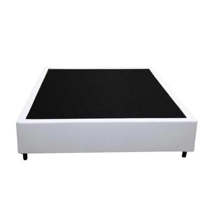 Imagem de Cama Base Box Casal Branco Sintético 38x138x188
