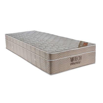 Imagem de Cama Base Solteiro Cinza Colchão Molas Ensacadas Airtech SpringPocket 88x188 - Ortobom
