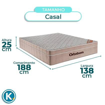 Imagem de Cama + Bau Blindado e Colchão Ortobom Molas Ensacadas Casal - Airtech + Cabeceira