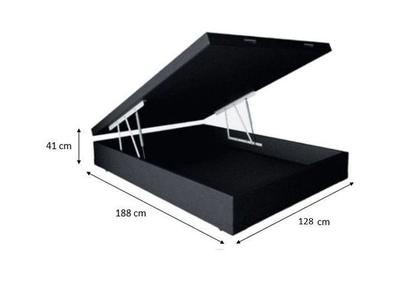 Imagem de Cama Baú Box Viúva Tecido Sintético Preto com Colchão Pillow Angel - Bello Box - Molas Ensacadas 63x128x188