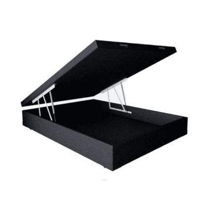 Imagem de Cama Baú Box Viúva Tecido Sintético Preto com Colchão Pillow Angel - Bello Box - Molas Ensacadas 63x128x188