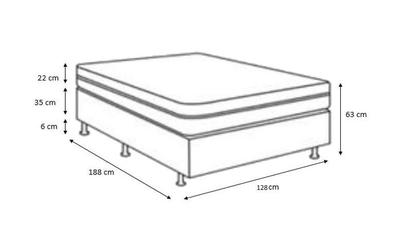 Imagem de Cama Baú Box Viúva Tecido Sintético Preto com Colchão Pillow Angel - Bello Box - Molas Ensacadas 63x128x188