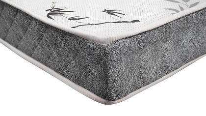 Imagem de Cama Baú Queen 158 Tecido Sintético Branco Com Colchão Miller Bello Box - 100% Espuma - D33 Cinza 55x158x198