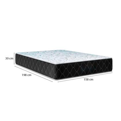 Imagem de Cama Baú Queen 158 Tecido Sintético Preto Com Colchão Marrocos - Poliéster - Espuma D33 30cm