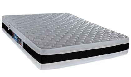 Imagem de Cama Baú Queen Com Colchão de Espuma Castor D45 Black e White Firme - 158x198x69cm