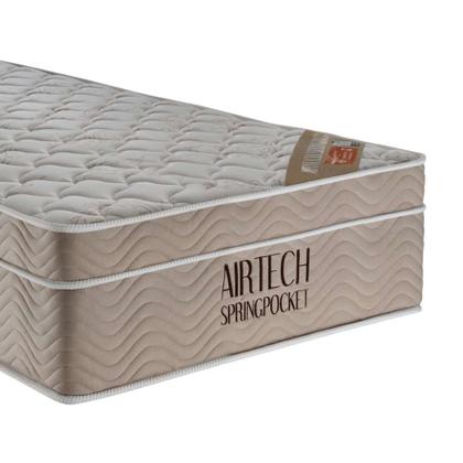 Imagem de Cama Baú Solteiro Cinza Colchão Molas Ensacadas Airtech SpringPocket 88x188 - Ortobom