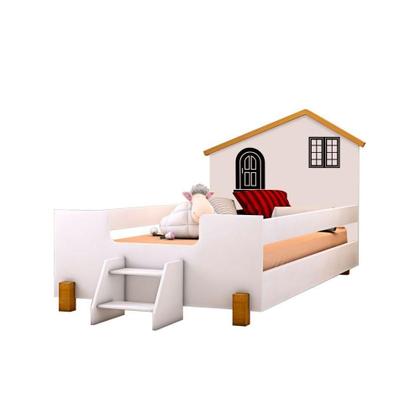 Imagem de Cama Belíssima Com Escada E Colchão  Design Lúdico E Estrutura 100% Mdf