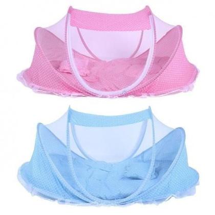 Imagem de Cama Berço Dobravel Infantil Com Mosquiteiro  Azul