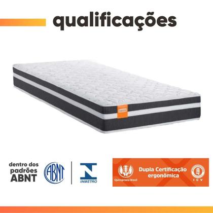 Imagem de Cama Bibox Baú com Colchão Qatar Solteiro e Cama Auxiliar Conjugada 88x188x69cm Bela