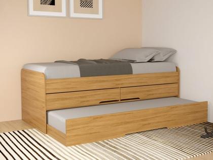 Imagem de Cama Bibox de Solteiro com Auxiliar 2 Gavetas Bicama