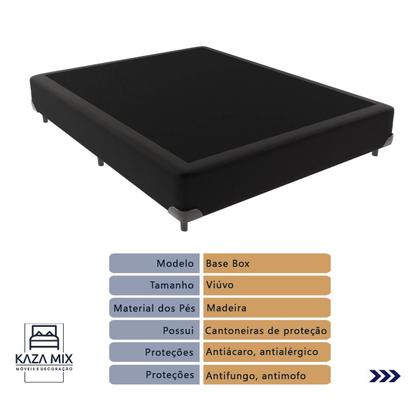 Imagem de Cama + Box Airtech Colchão Ortobom Viúva 128cm SpringPocket