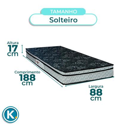 Imagem de Cama + Box Azul e Colchão D28 Solteiro - Conforto Paropas + Cabeceira