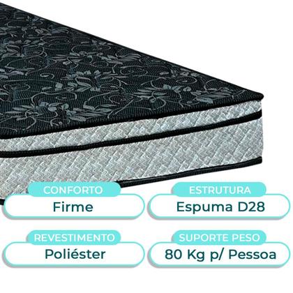 Imagem de Cama + Box Azul e Colchão D28 Solteiro - Conforto Paropas + Cabeceira