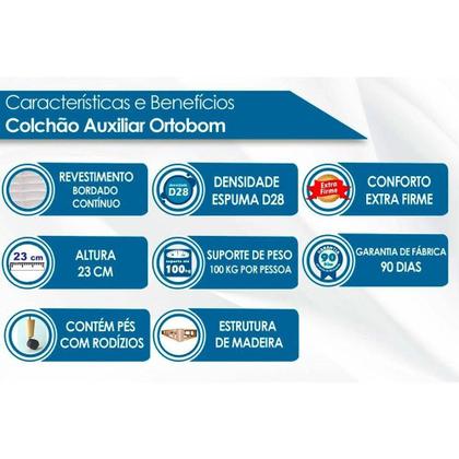 Imagem de Cama Box Base c/Auxiliar Universal Solteiro Revolution Courano Nero Black (88x188) - Ortobom