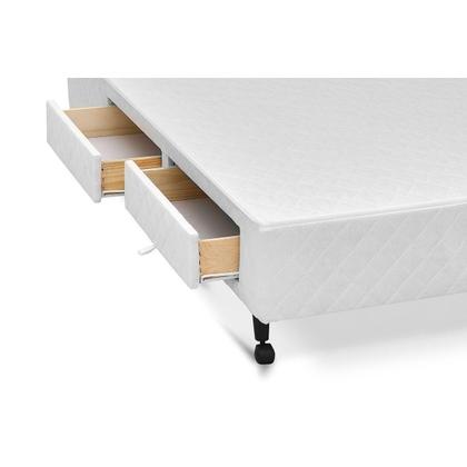 Imagem de Cama Box Base c/Gavetas Casal Poli Tecido White (138x27-c/4 Gavs) - Castor