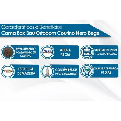 Imagem de Cama Box Base King Universal Courano Clean (193x203x30) - Ortobom