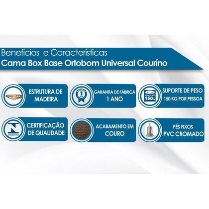Imagem de Cama Box Base King Universal Courano Gray (193x203x30) - Ortobom