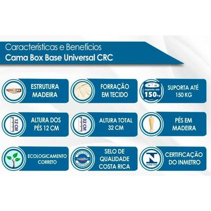 Imagem de Cama Box Base Universal Queen Sommier Rústico Bordado Black (158x198x20) - Paropas