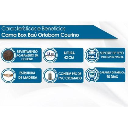 Imagem de Cama Box Base Universal Viúva Courano Clean (128x188x30) - Ortobom