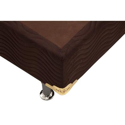 Imagem de Cama Box Base Viúva Americana Suede Brown (128x188x23) - Ortobom