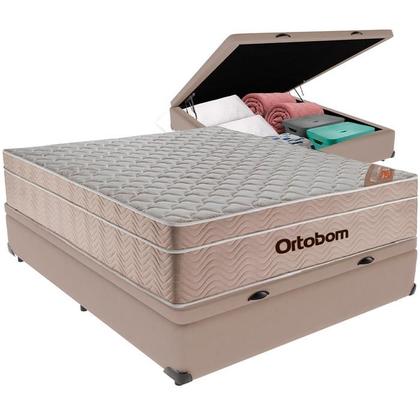 Imagem de Cama Box Baú Airtech Casal + Colchão de Molas Ensacadas - Ortobom - Spring - 138x188x60cm