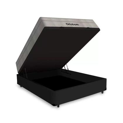 Imagem de Cama Box Baú Airtech Viuvo + Colchão de Molas Ensacadas - Ortobom - Spring - 128x188x60cm