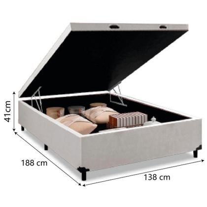 Imagem de Cama Box Baú Base Casal Para Colchão De 1,38m Linho Prince