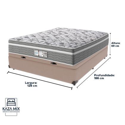 Imagem de Cama Box Baú Bege e Colchão Evolution Molas Ensacadas Viúvo Probel