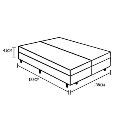 Imagem de Cama Box Baú Blindado Casal Bipartido Principe das Camas Suede Preto 138x188x41