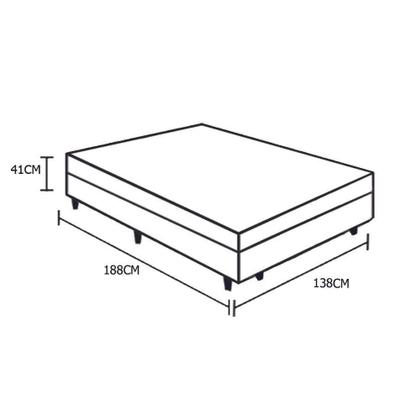 Imagem de Cama Box Baú Blindado Casal Extremo Reforçado Homequeen Sintético Branco 41x138x188