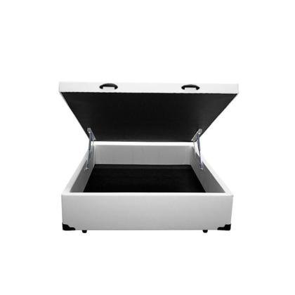 Imagem de Cama Box Baú Blindado Casal Extremo Reforçado Homequeen Sintético Branco 41x138x188