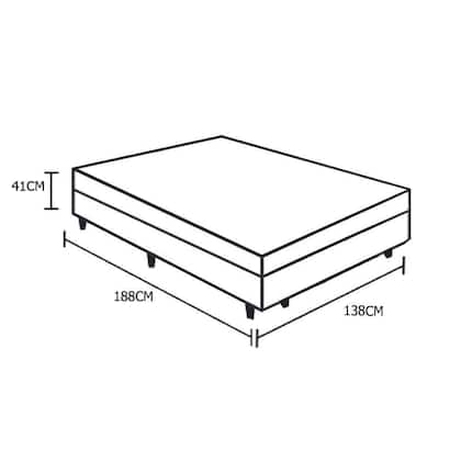 Imagem de Cama Box Baú Blindado Casal Homequeen Suede Bege 41x138x188