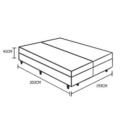 Imagem de Cama Box Baú Blindado King Bipartido Homequeen Suede Marrom 41x193x203