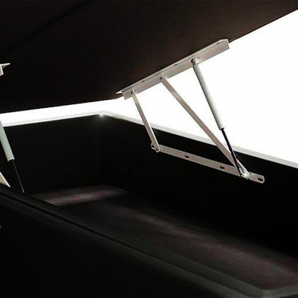 Imagem de Cama Box Baú Blindado Queen Bipartido AColchoes Suede Preto 49x158x198