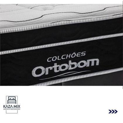 Imagem de Cama Box Baú Branco e Colchão Elegant Molas Ensacadas Queen Ortobom