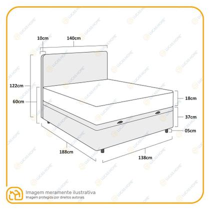 Imagem de Cama Box Baú + Cabeceira Cassis + Colchão de Casal Ortobom D45 Iso 150 138cm