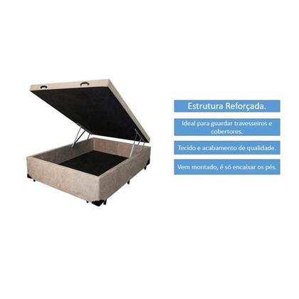 Imagem de Cama Box Baú Casal 138 Bello Box - Suede bege