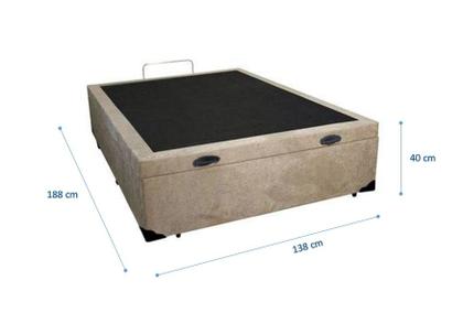 Imagem de Cama Box Baú Casal 138 Bello Box - Suede bege