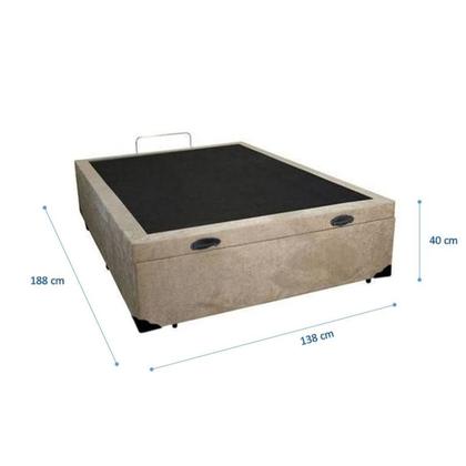 Imagem de Cama Box Baú Casal 138 Bello Box - Suede bege