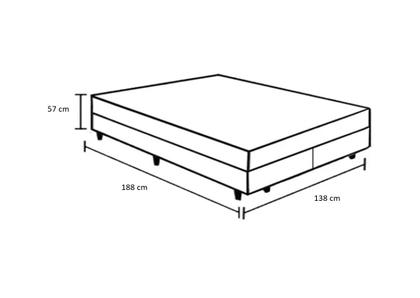 Imagem de Cama Box Baú Casal 138 Bipartido Tecido Sintético Branco com Colchão Lisboa Espuma D28 Preto