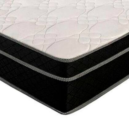 Imagem de Cama Box Baú Casal 138 Tecido Branco com Colchão Paris Molas Ensacadas Preto 56x138x188